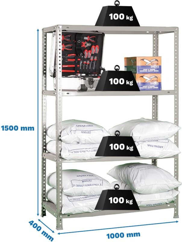 Simonrack Comfort Plus 4-400 Metallregal grau