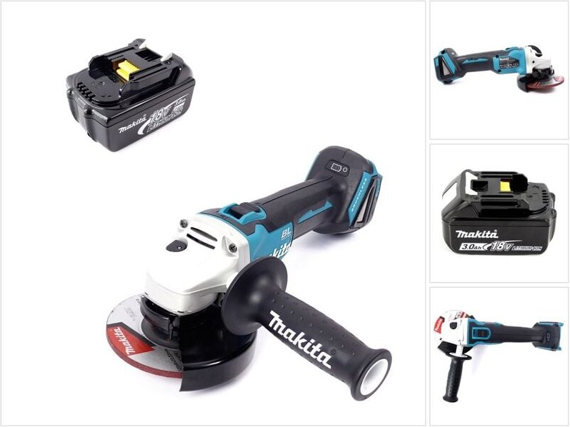 Dga 504 F1 Akku Winkelschleifer 18V 125mm Brushless + 1x Akku 3,0Ah - ohne Ladegerät - Makita