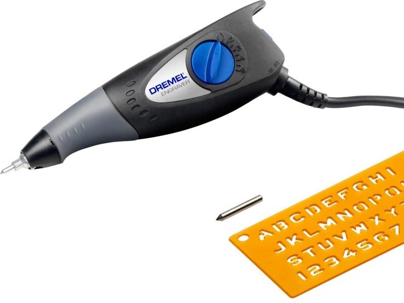 Dremel Gravierer, 1 Karbidspitze, 1 Gravierschablone