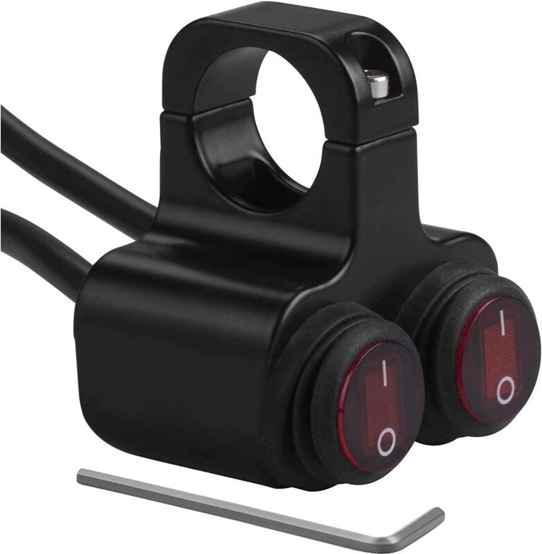 12V wasserdichter Motorrad-ATV-Fahrrad-22mm 7/8 Zoll Lenker Dual Control Kill Button Scheinwerferschalter Warnblinkanlag...