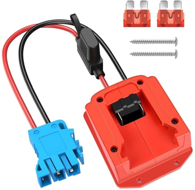 Adapter für 18V Akku mit Kabelbaumstecker und Sicherungshalter