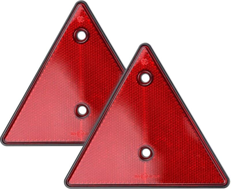 Thumbnail - 2 Stück rote Dreieck-Reflektor-Reflektoren – dreieckiger Signalreflektor mit Schraube befestigt für Anhänger, Wohnwagen,...