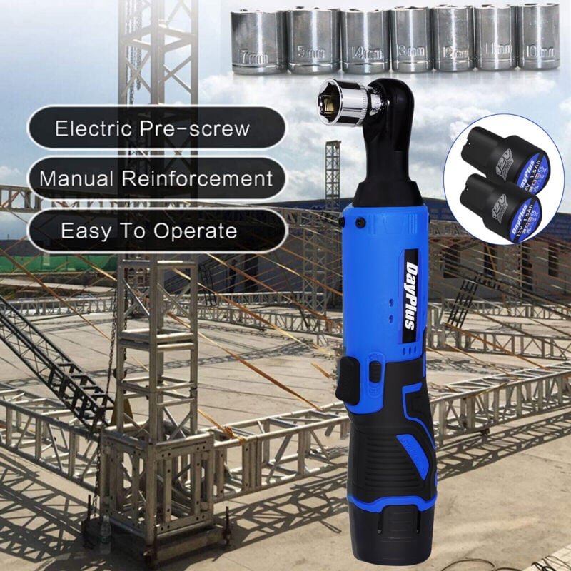 Elektrisches schnurloses rechtes Ratschenwinkelschlüssel 3/8'' 90° Elektrowerkzeug mit 2-Batterie