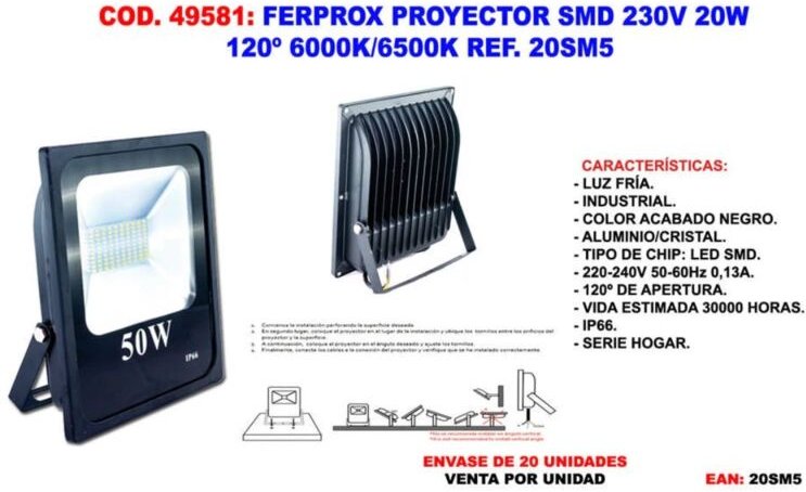 Thumbnail - SMD-LED-Projektor 20W 230V 120° 6000K/6500K 20SM5