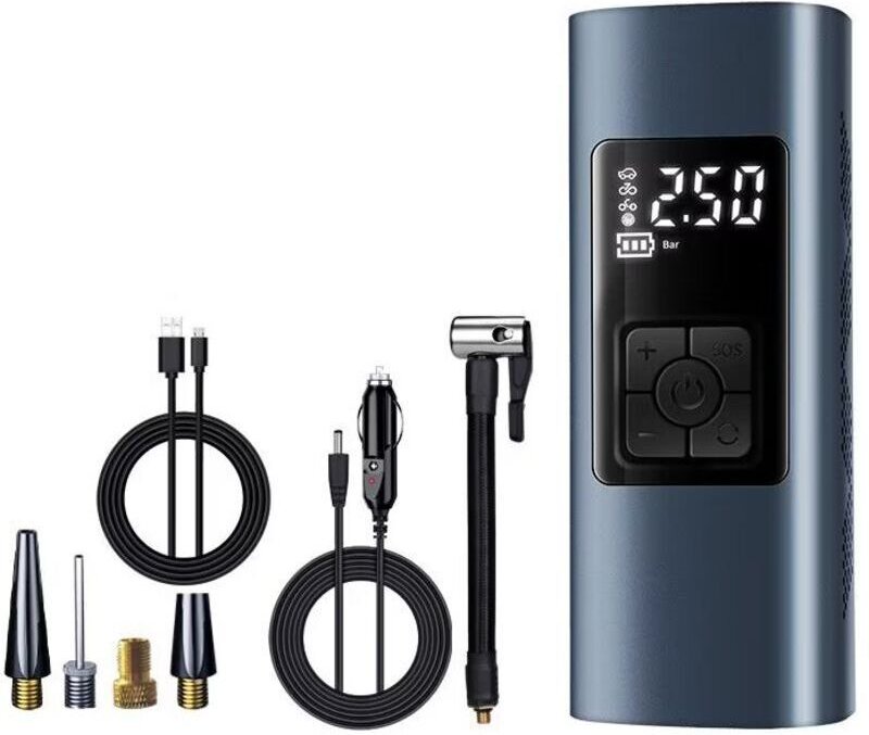 Mini-Luftkompressor, tragbar, elektrisch, 150 PSI, tragbare Fahrradpumpe, kabellos, mit digitalem LCD-Display, wiederauf...