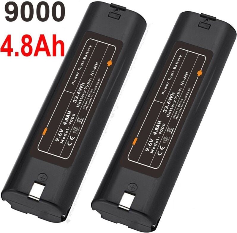 Pdstation - 2Pcs 9,6 v 4800 mAh Ni-MH Ersatzbatterie für Makita 191681-2 632007-4 9000 9001 9002 9033 9034 9600 4190D 60...
