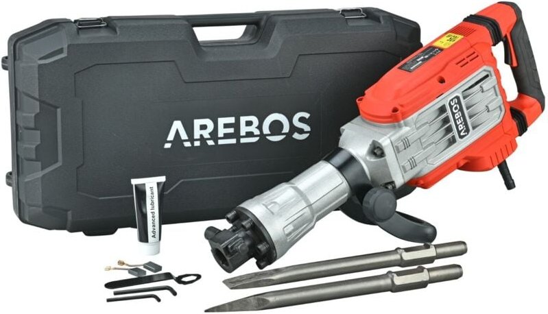 Arebos - Abbruchhammer Stemmhammer Bohrhammer Elektrisch Meißel 1700W inklusive Koffer