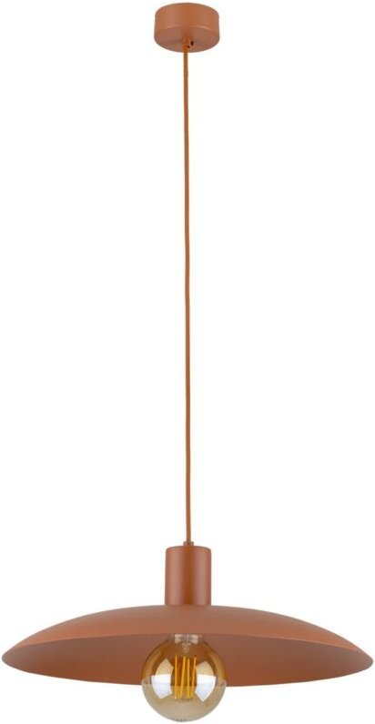 Pendelleuchte Metall Ø 41 cm rund H: max. 150 cm Ziegelrot E27 Hängelampe Küche Esszimmer