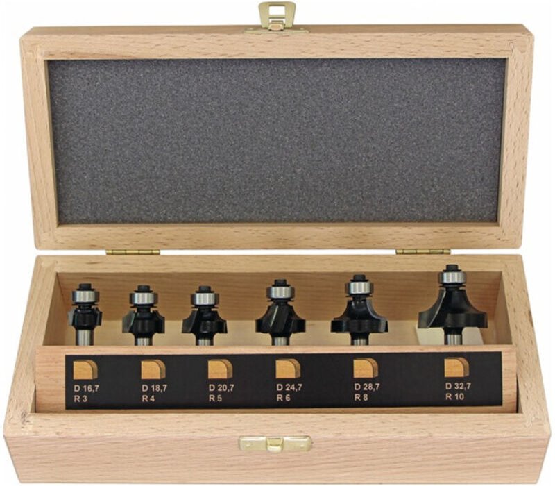 Abrundfräsersatz 973CT06A03 hm Schaft-D.8mm 6-tlg.