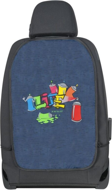 Walser - Autositz Rückenlehnenschutz Graffiti blau 1-teilig Rückenlehnenschutz