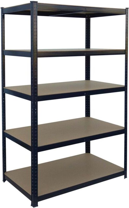 Schwerlast-Stahlregal, 5 verstellbare Ablagen, Schwarz