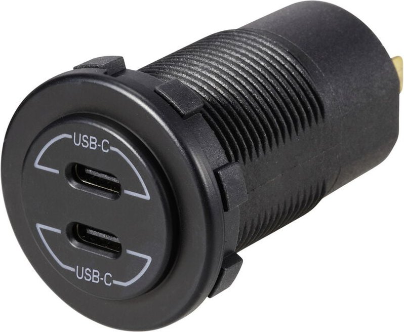 Voltcraft - USB-C®-Doppelsteckdose 9V-30V-60W Belastbarkeit Strom max.=3 a 12 - 24 v/dc