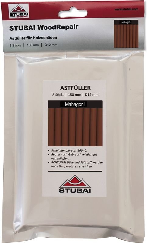 WoodRepair Holzreparatur Astfüller Füllmasse 8 Sticks x 150mm Mahagoni - Stubai