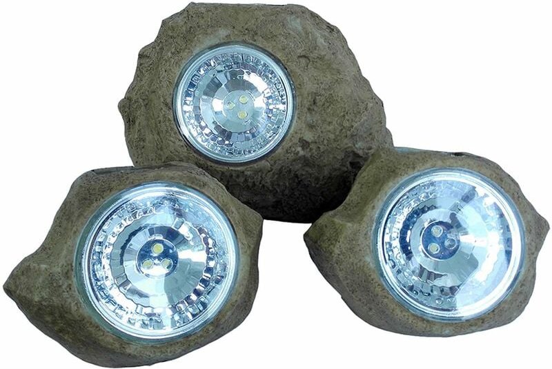 Lumi Jardin - Solar Steine 3er Set rocky h14cm