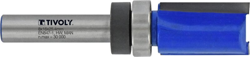 Kopierfräser • Ø16 mm • 2 Hartmetallklingen • Ø8 mm Schaft • Für die Holzbearbeitung - Tivoly