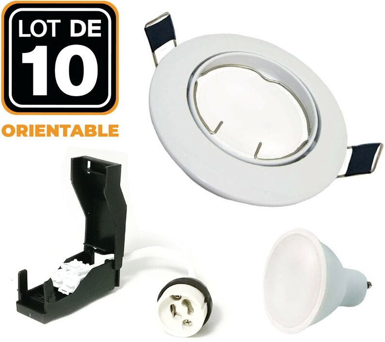 10 Einbaustrahler schwenkbar WEISS GU10 LED 7W eqv. 56W Kaltweiß 6000K