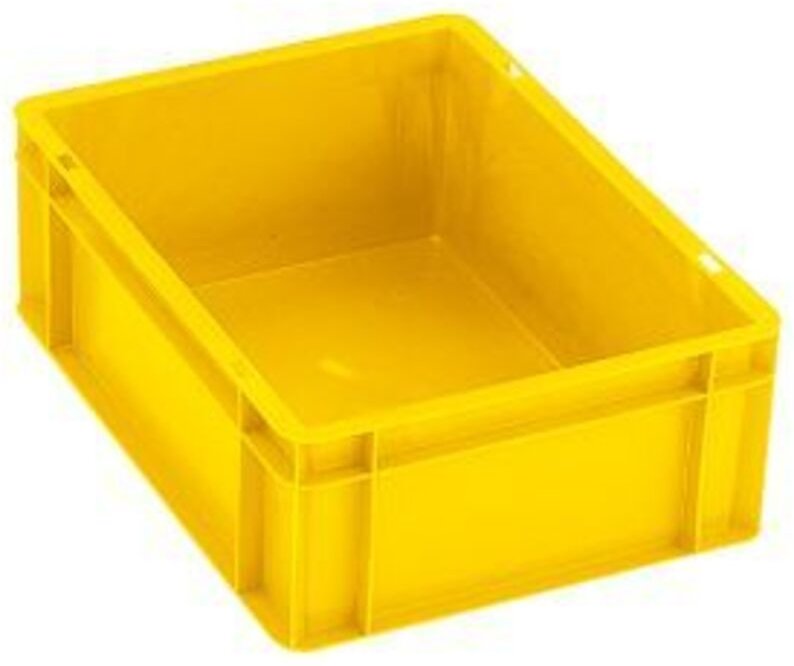 Transport-Stapelkasten B400xT300xH50 mm gelb, geschlossen ohne Griffloch - La-ka-pe