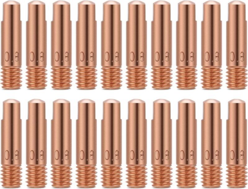 Ersandy - MIG-Kontaktdüse, Schweißkontaktspitzen, 20 Stück Kupfer-Kontaktspitze für 15AK MIG-Schweißbrenner-Verbrauchsma...