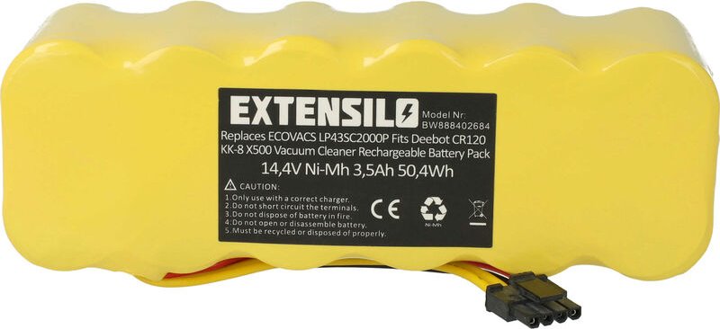 1x Akku kompatibel mit Ariete Briciola 2712, 2711, 2717 Staubsauger (3500 mAh, 14,4 v, NiMH) - Extensilo