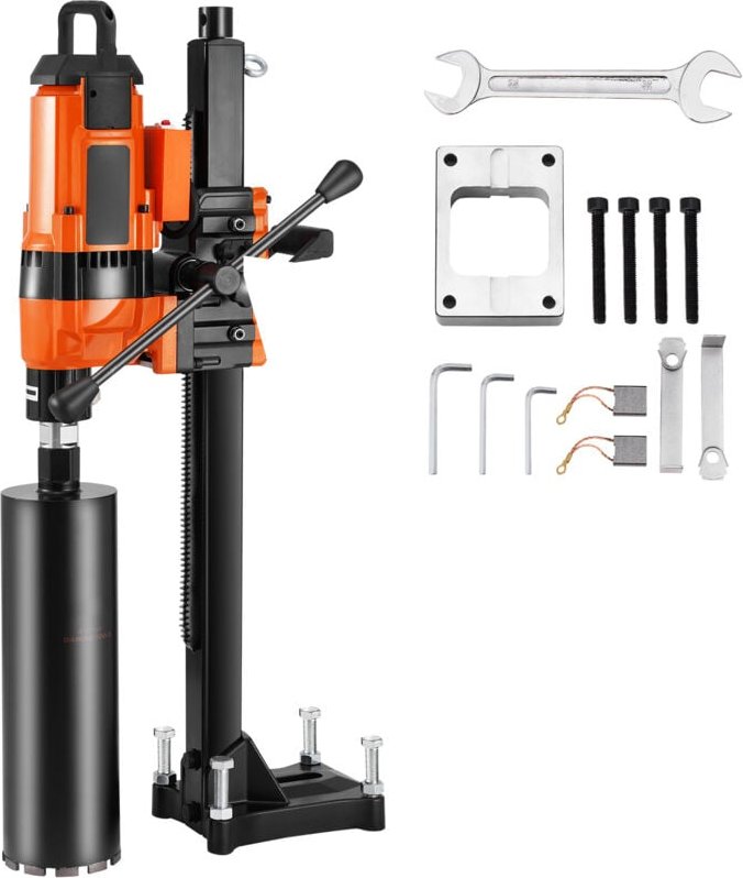 Mophorn - Core Bohrmaschine, 0,8 - 11,8 Zoll Bohrdurchmesser, 3500W robuster Betonkernbohrer mit Ständer und Bit, nass/t...