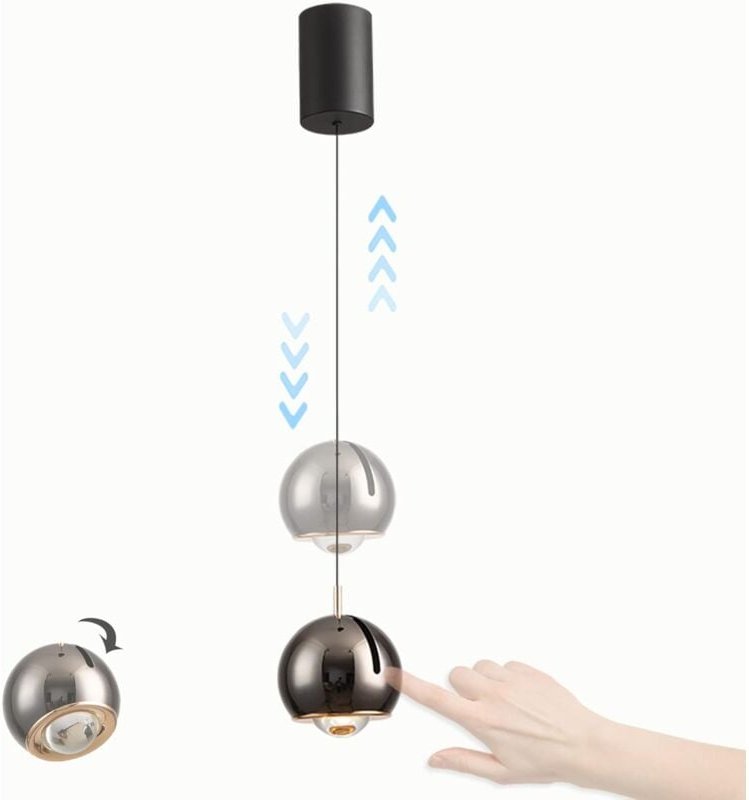 Kreative Pendelleuchte mit Berührungsschalter, Pendelleuchten nach oben und unten für Schlafzimmer, Pendelleuchten mit 9...