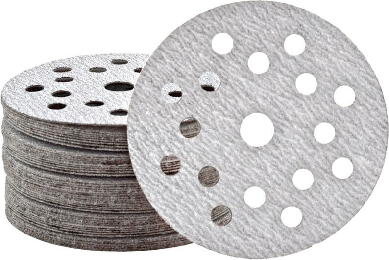 Shark Klett-Schleifscheiben, 125 mm, 17-Loch, f. Exzenterschleifer, Normalkorund (50 Stk.) K80 - Miotools