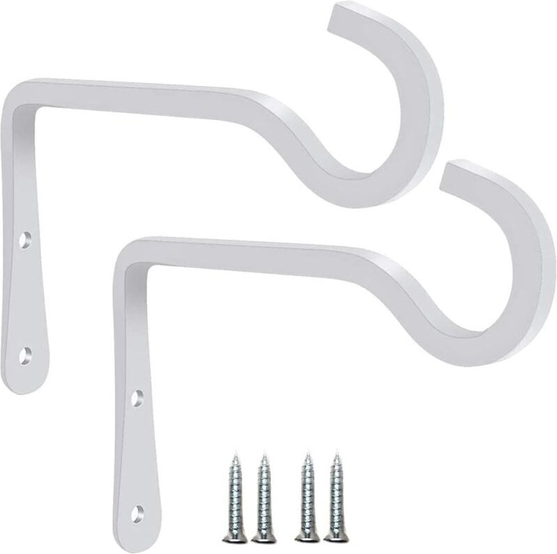 Ahlsen - Wandhaken aus weißem Metall – 7,3 x 3,3 cm – Hängekorbhalter, für Vogelfutterspender, Pflanzgefäße, Laternen, W...