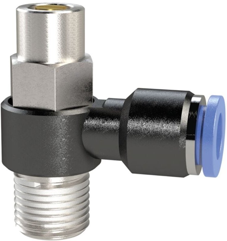 Drosselrückschlagventil »Blaue Serie «, Abluftdros., r 1/4 a. Ø8mm - Riegler