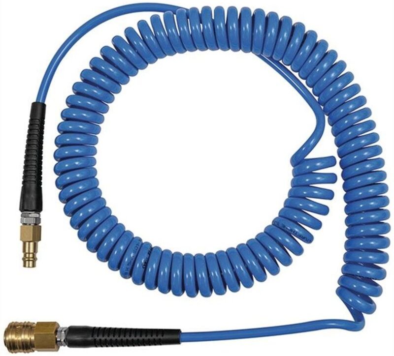 Riegler Spiralschlauch pu blau, Kupplung und Stecker nw 7,2 10x6,5 mm, 6 m