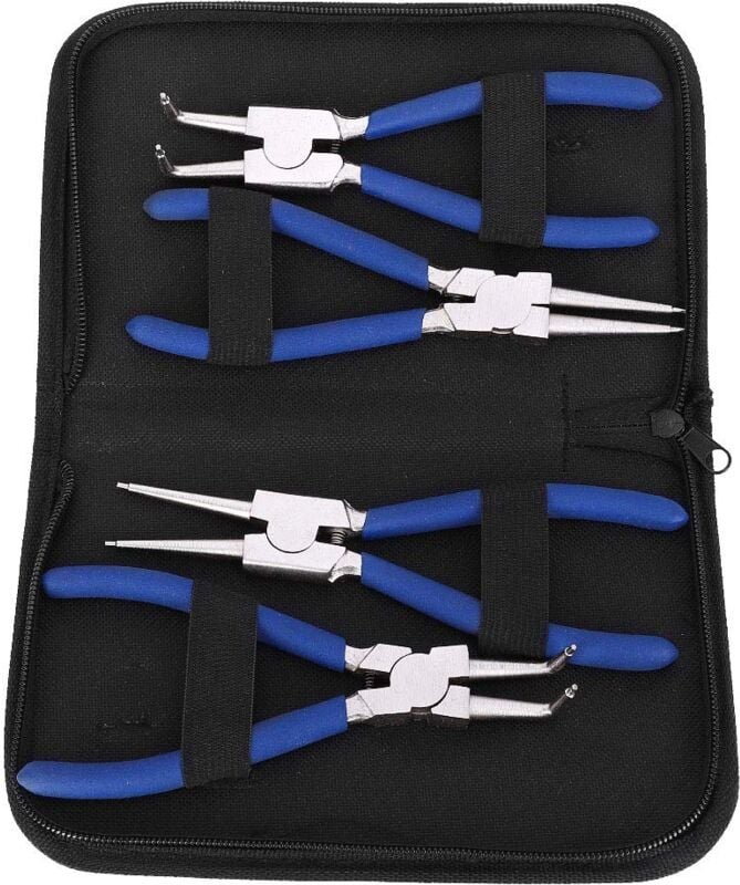 4tlg Sprengringzangen, Seegering-Zangen Seegeringzange Set Sicherungsringzange Professionelle 7 Zoll Mit tauchbeschichte...