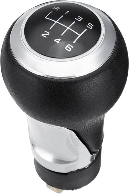 6-Gang-Schaltknauf aus PU-Leder für A3 A4 B6 B7 A6 S4 B8 A5 8T Q5 8R Seat – Silber