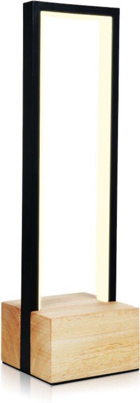 Lampada da comodino a LED con 3 temperature di colore e intensità variabile, con struttura in alluminio nero e base in l...
