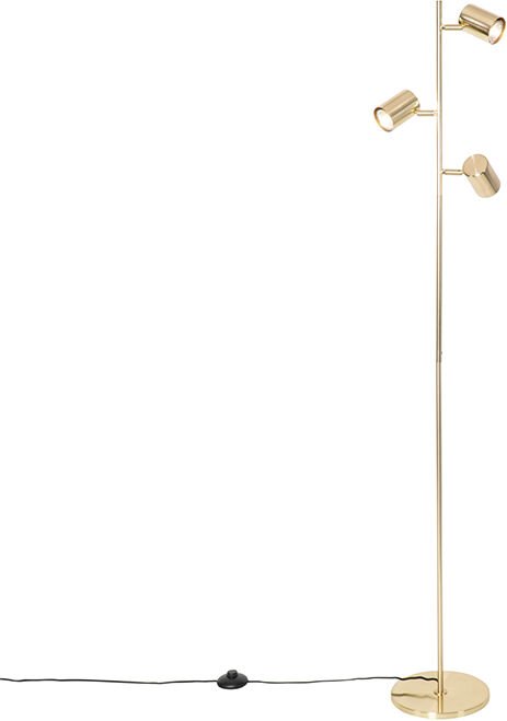 Moderne Messing Stehleuchte 3-flammig - Jeana