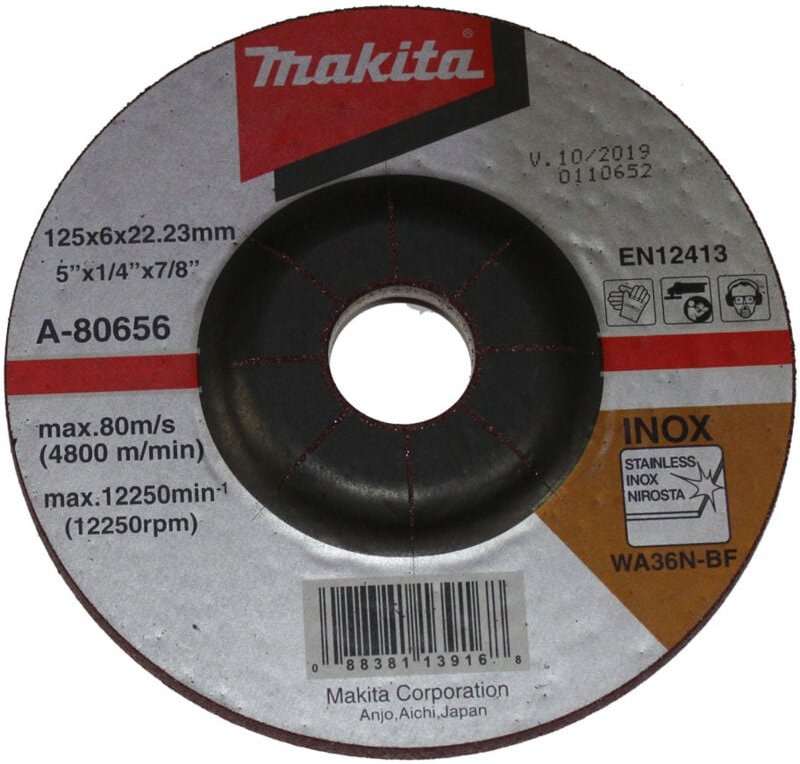125x6x22,23mm (1 Stück) Diamanttrennscheibe mit abgesetzter Nabe - Makita A-80656