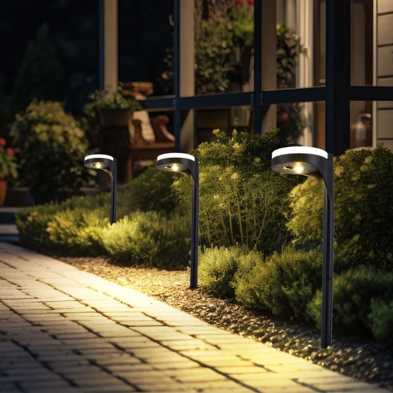 Thumbnail - Solarleuchte schwarz Steckleuchte Solar Gartenleuchte Solarlampe, Up Down Beleuchtung, 13x led warmweiß, DxH 11x45 cm, 3...