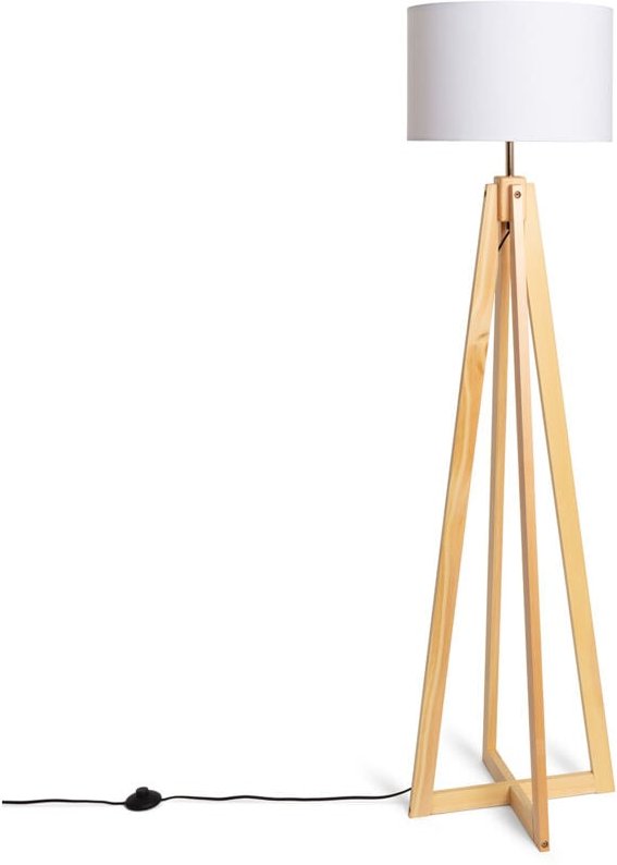 Stehlampe aus Holz Korsade Weiß