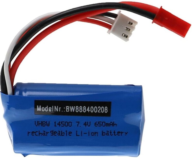 vhbw Akku kompatibel mit Shuang Ma 7014E Modellbau (650mAh, 7,4V, Li-Ion, 53 x 28,5 x 15 mm)