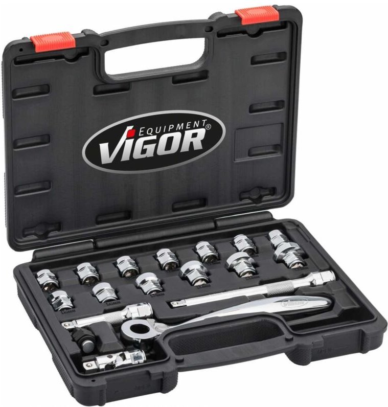 3/8' steckschlüssel-satz superflach 18 tlg. - Vigor