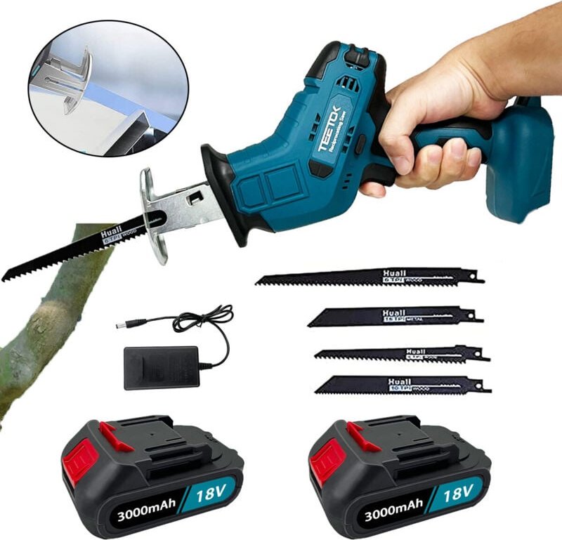 Teetok - Säbelsägen, kabellose elektrische Ast-Säbelsäge, zum Beschneiden von Bäumen aus Metall, Holz, PVC-Rohren im Gar...