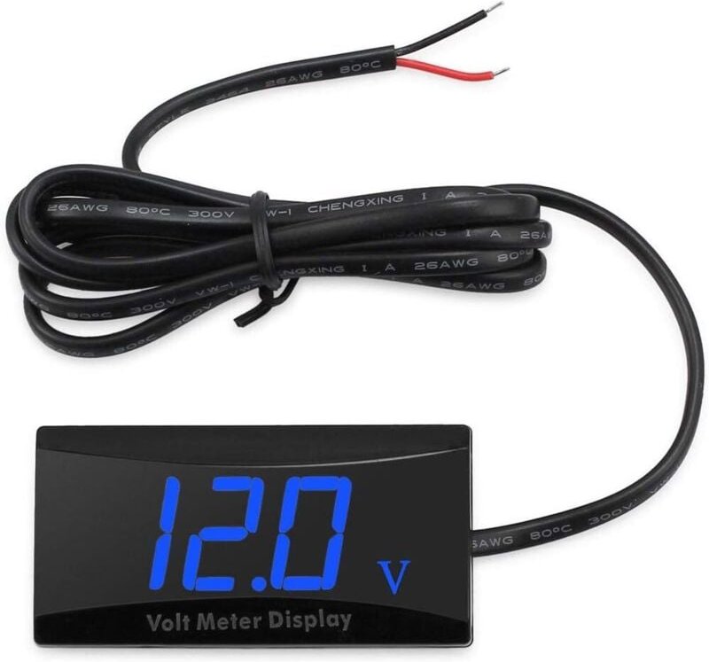 Ahlsen Auto DC 12 V Digital LED Voltmeter Wasserdicht Stoßfest Voltmeter DC 12 V Voltmeter Spannungsmesser für Motorrad ...