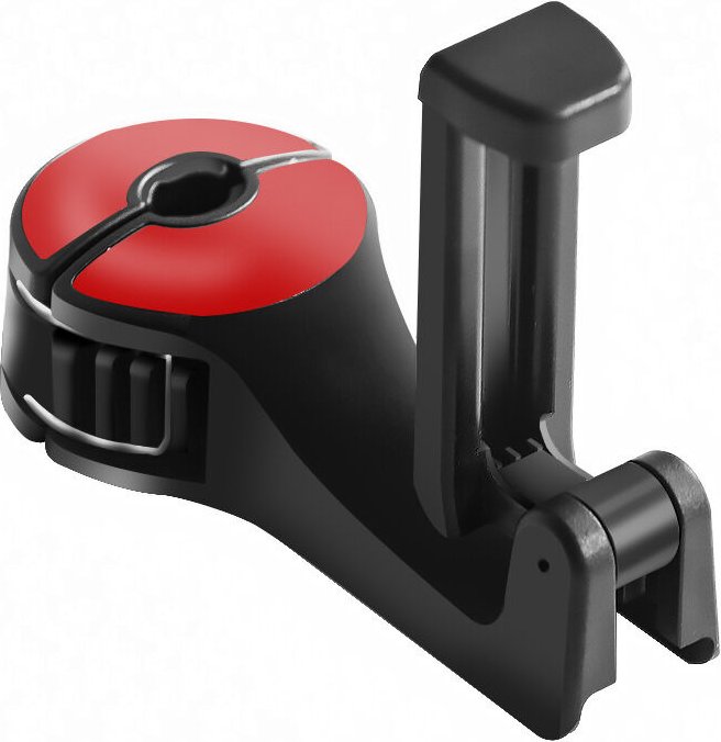 Universal-Autositzhaken, multifunktionaler Auto-Kopfstützenhaken mit Handyhalter, Auto-Befestigungsclip, rot