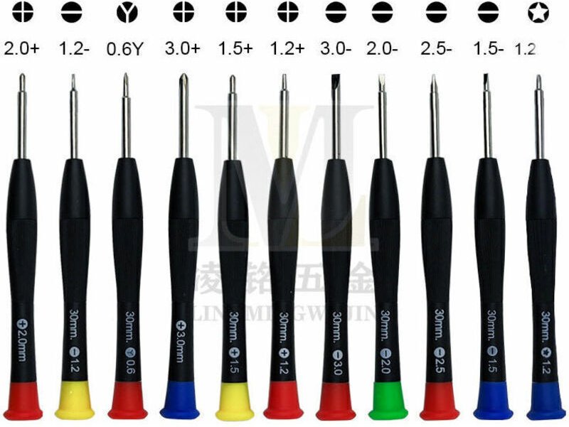 Set mit 11 Mini-Kreuzschlitzschraubendrehern mit magnetischem Schlitz für Uhren, Brillen, Schmuck, Computer, Laptops, el...