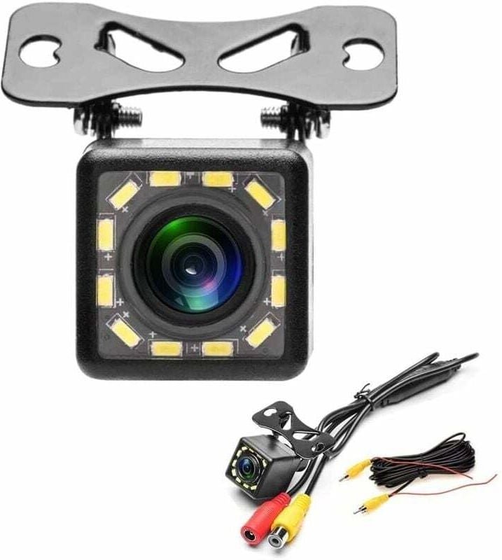 Auto-Rückfahrkamera, 12 LED-Nachtsicht, wasserdicht, IP68, 170 ° Weitwinkel, für Rückfahrhilfe und Einparkhilfe