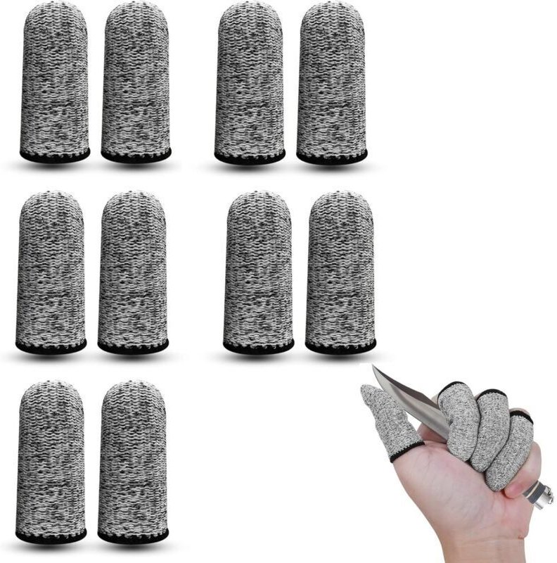 10 wiederverwendbare Fingerlinge, atmungsaktiv und schnittfest, für Arbeit, Kochen und Gartenarbeit