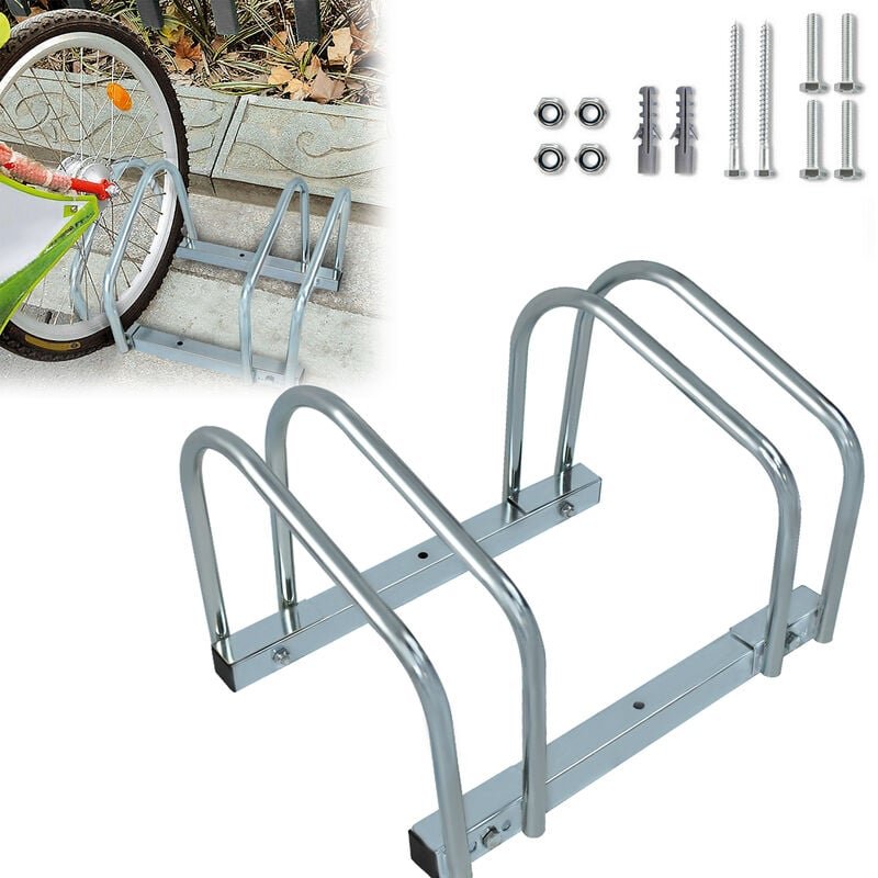 UISEBRT Fahrradständer Aufstellständer Fahrrad Ständer Metall Platzsparend,40x32x26cm (Für 2 Fahrräder)