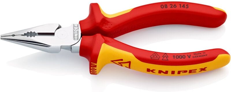 08 26 145 Spitz-Kombizange isoliert Mehrko. vde verch. 145 mm - Knipex