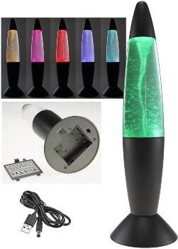 Chilitec - led Dekoleuchte tornado, 37cm Farbwechsel, 5V/ Batterie, Schwarz