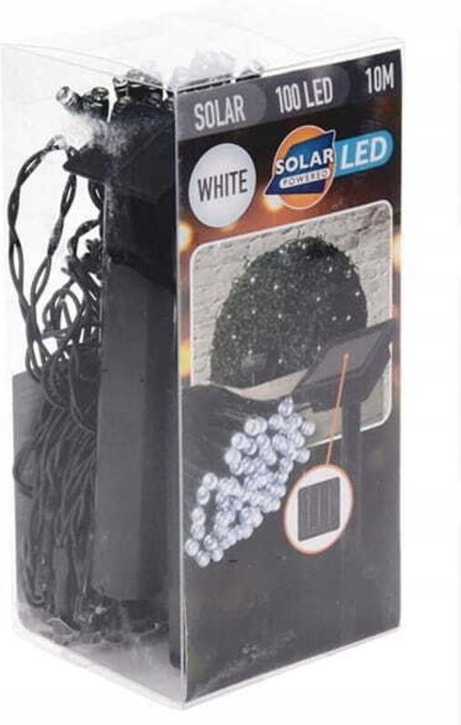 Solar-LED-Gartengirlande, 100 LEDs, 10 m, weißes Licht, IP44