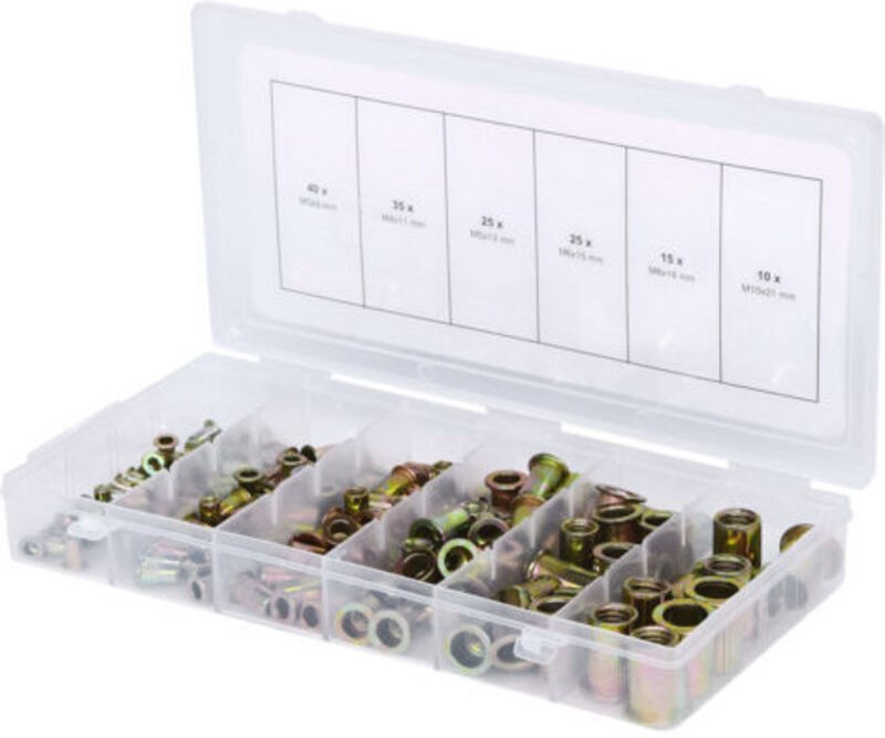 KSTOOLS Sortiment gewindeschneidende Einsätze aus Stahl, 150 Stück - 970.0610