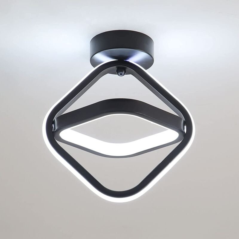 Goeco - led Deckenleuchte Modernes Design Kaltweiß 6000K Quadratischer Kreis Deckenlampe Für Küche Esszimmer Schlafzimme...